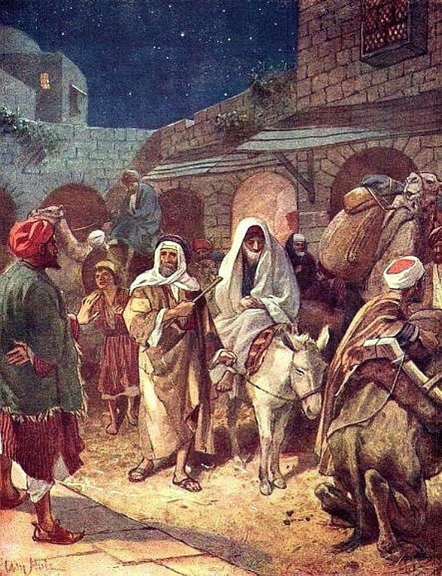 Joseph and Mary in Bethlehem.