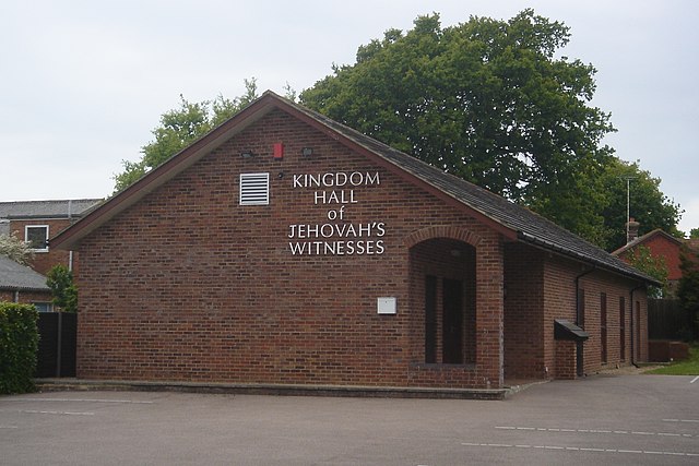 A Kingdom Hall building for JW worship.